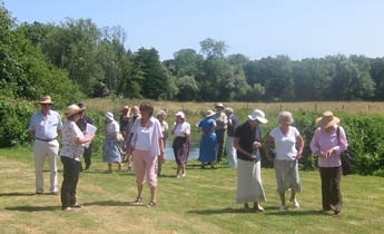 Walkers by the river